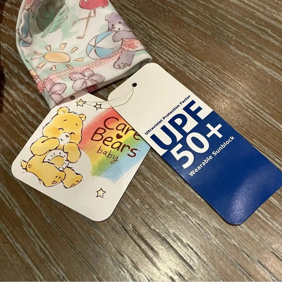 NWT Care Bears Swim Rash Guard Onesie with Ruffle Bottom 50+ UPF (3-6 Months) - Picture 5 of 5